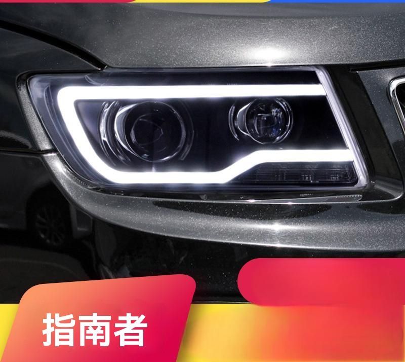 11-15年式ジープJEEPコンパスヘッドライトアセンブリ改造LEDデイタイムランニングライト透過レンズHIDヘッドライト