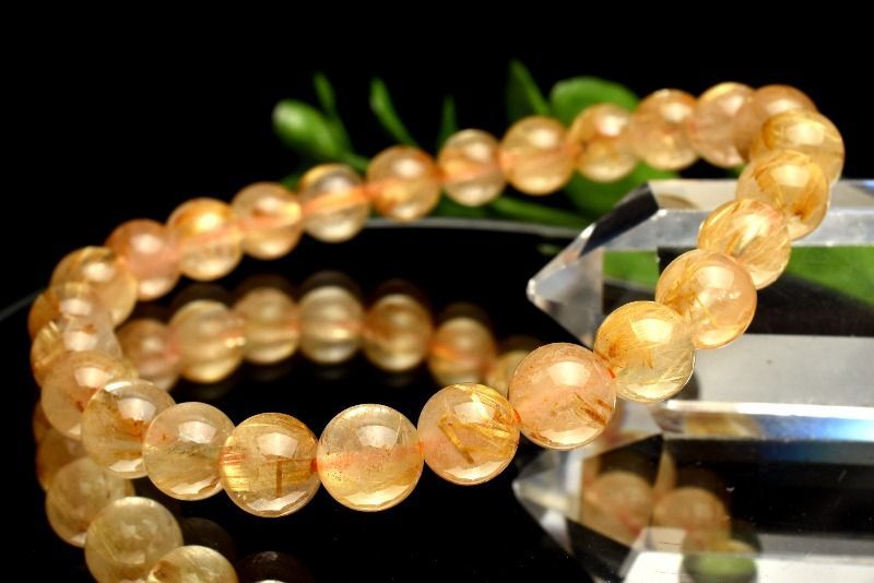 パワーストーンブレスレット ゴールドルチル ブラジル産 7A級 金運アップ ゴールドルチルクォーツ 12mm
