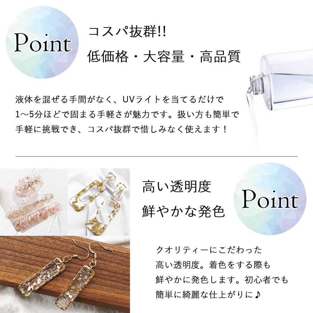 G-2☆UVレジン液 LED UV樹脂 クリア ハードタイプ 100g - メルカリShops