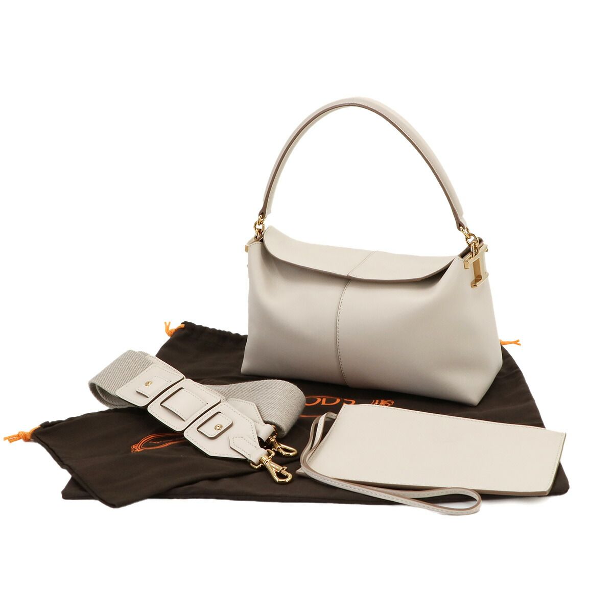 【未使用級✨】トッズ ダブルT 付属品 2way ムートン レザー ホワイト 未使用 TOD'S トッズ レザーバッグ ミニ ホワイト 未使用級✨】トッズ