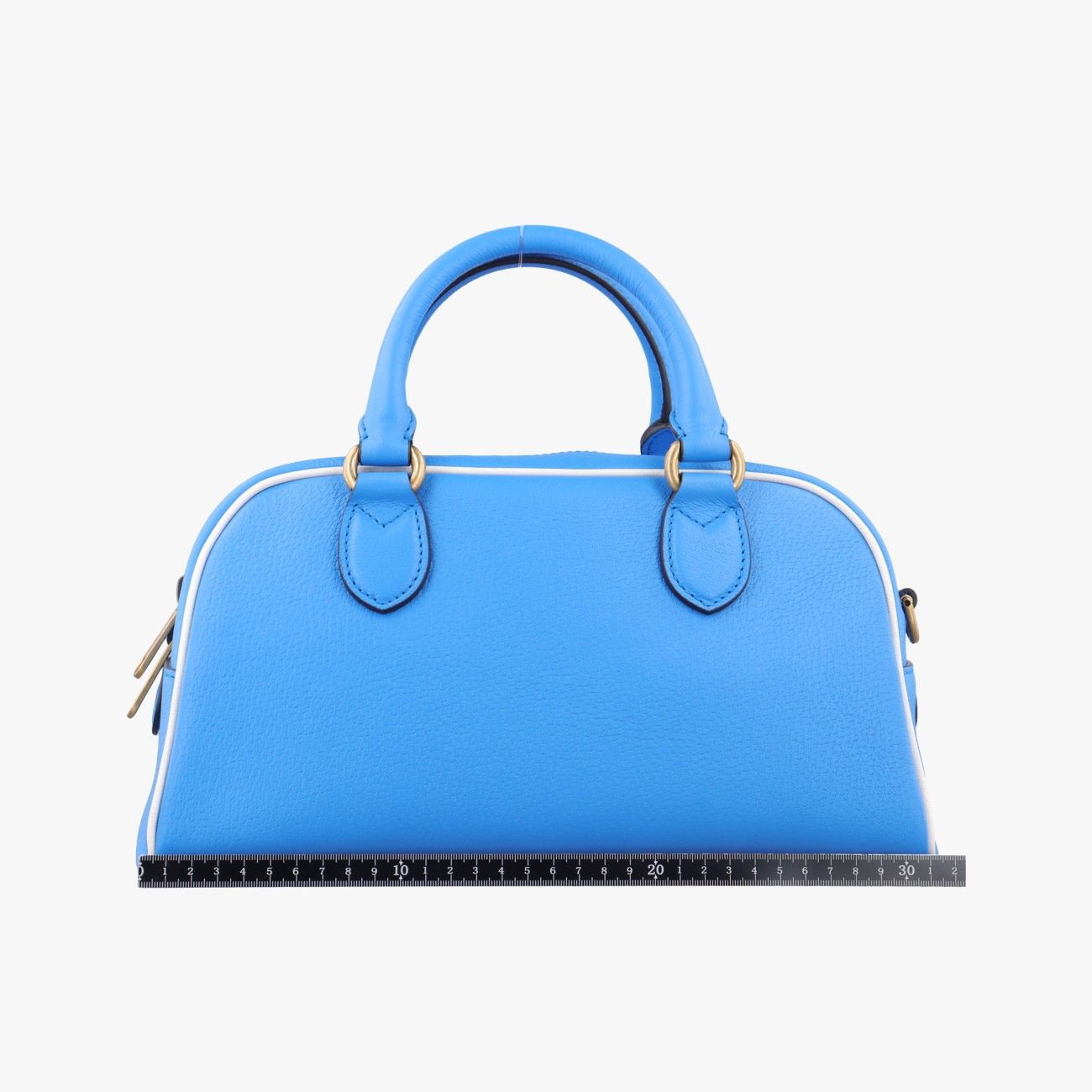 グッチGucciアディダスコラボ ミニ ダッフルブルー×ホワイトレザー727558E039266325