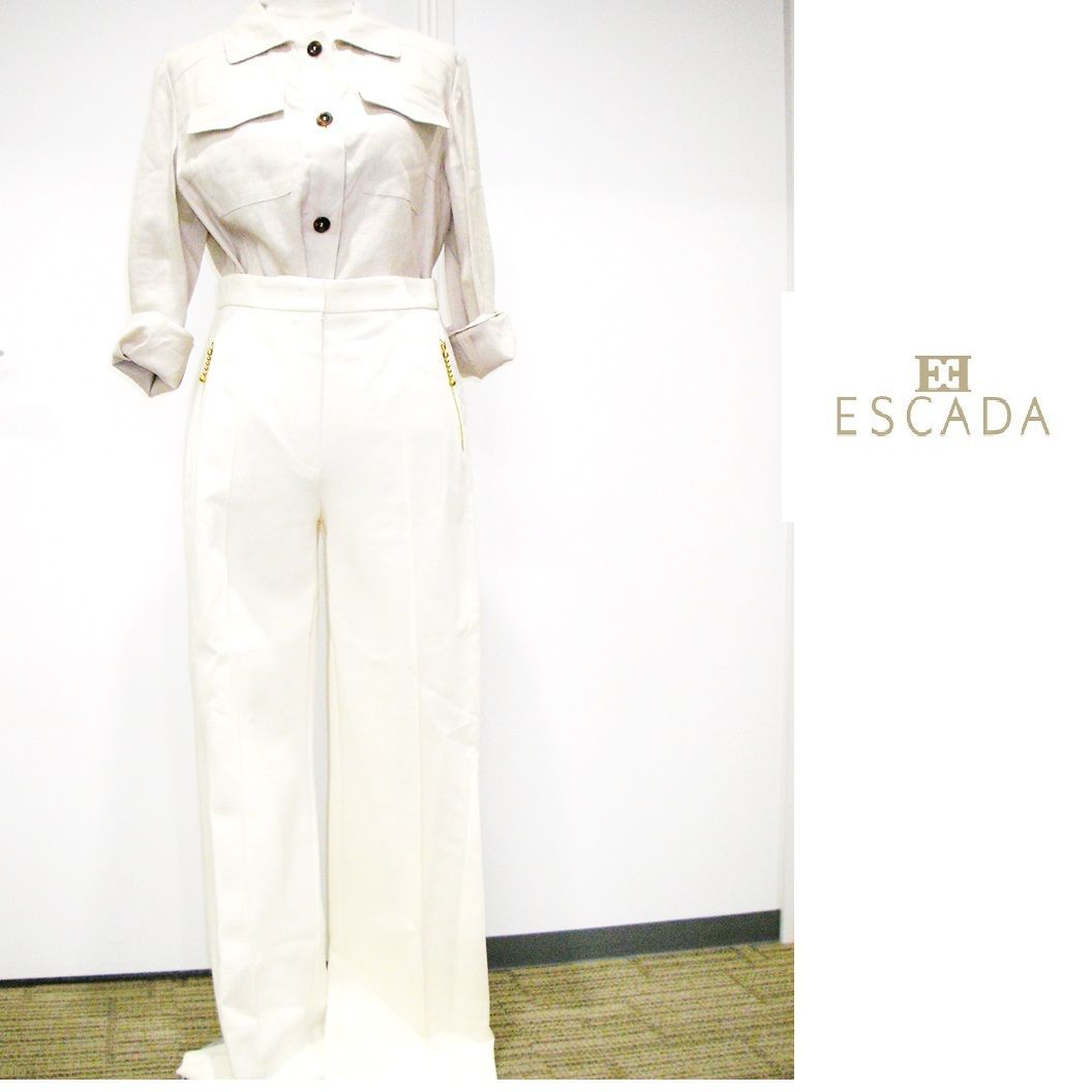 新品・B品】ESCADA（エスカーダ）ホワイトパンツ ズボン 正装 白  