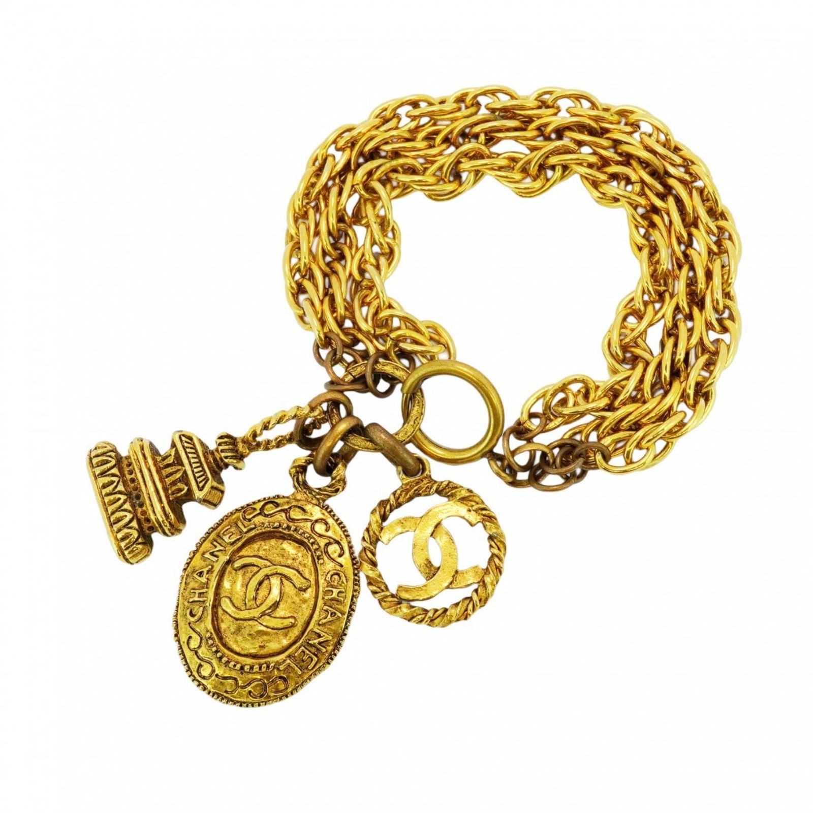 シャネル Chanel シャネル ブレスレット ココマーク シャネル サークル オーバル GPメッキ ゴールドレディース