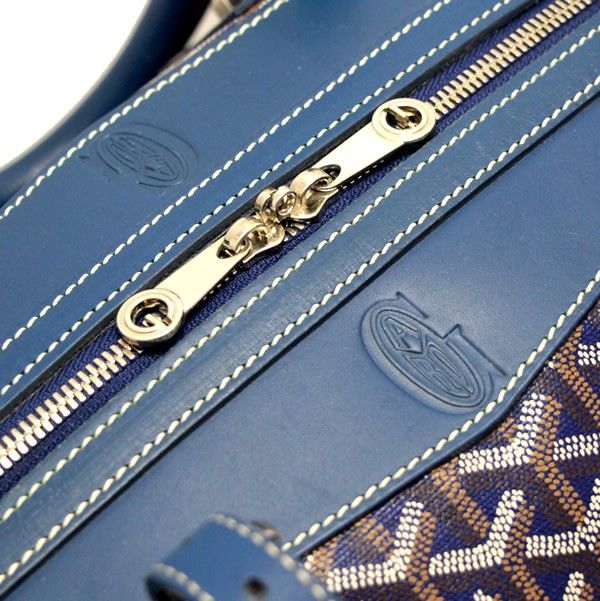 Goyard 幾何学模様 ボストンバッグ 青 旅行用バッグ - 旅行用品