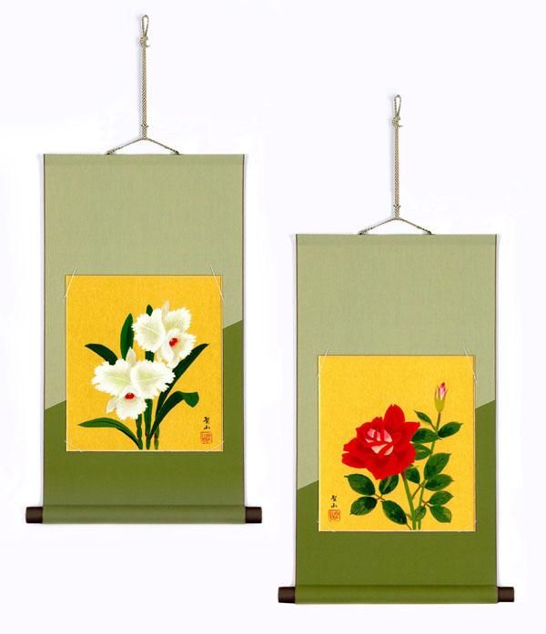 葛谷聖山(くずやせいざん)色紙掛 「バラ」 ds-1567516 色紙掛 掛け軸