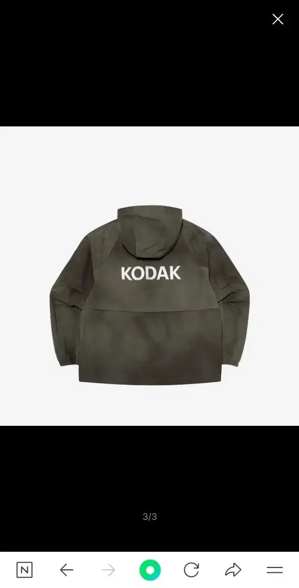 KODAK コダック 兼用 レシピ ウォッシング フード ジャケット チャコールグレー M サイズ