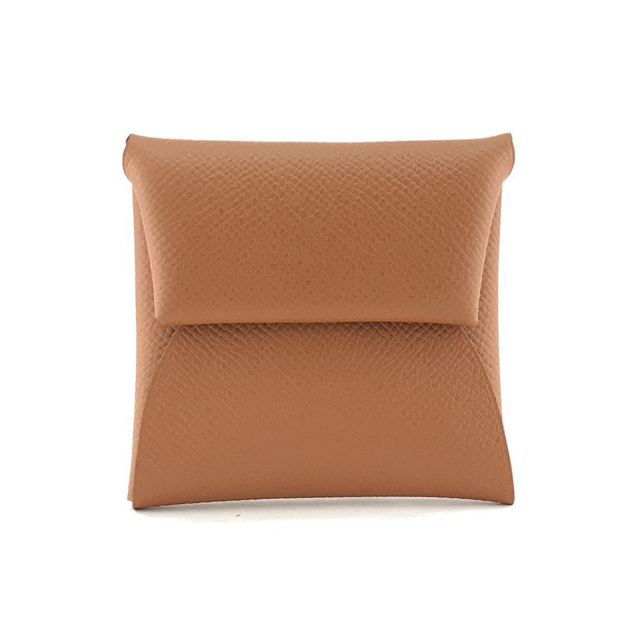 W刻印 製造 エルメス HERMES コインケース 小銭入れ バスティア エプソン ゴールド G ブラウン 茶色 Bastia Epsom G H041054CK