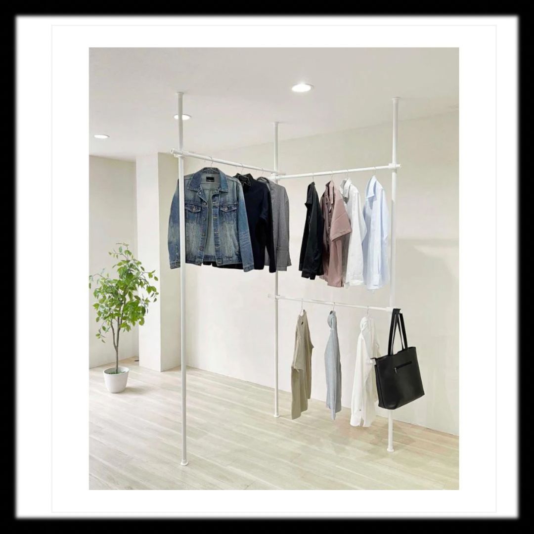 TOOLBOX アイアンハンガーパイプ コの字型-天井吊タイプ 室内物干し