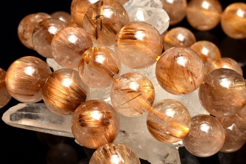 虎色の密集針 タイガータイチンルチルクォーツ 8mm ブレスレット 1個