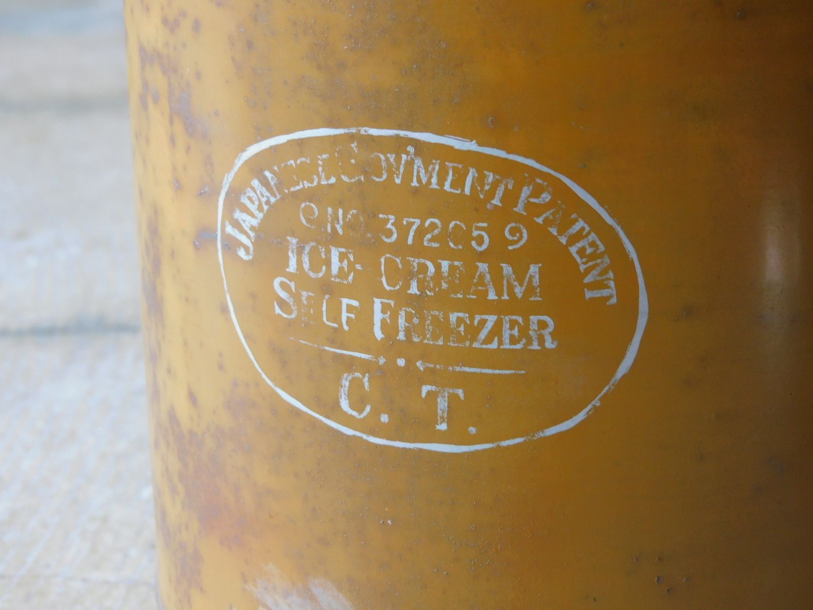 戦前 銅製 アイスクリームメーカー HK-a-05568 氷コップ 氷菓 シャビー アンティーク 手廻し 発明品