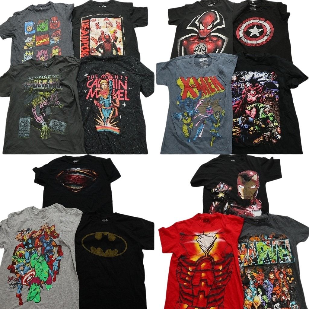 マーベル　DC まとめうり 古着卸 まとめ売り マーベル DCコミック 半袖Tシャツ 14枚セット