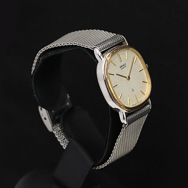 セイコー 2620-5530 QZ シャンパンゴールド文字盤 スクエア メンズ