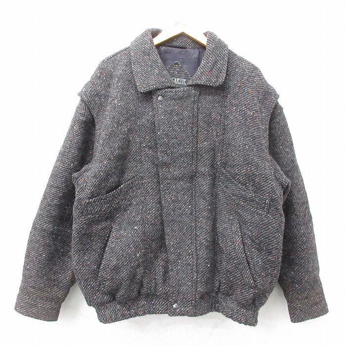 XL/古着 長袖 ウール ジャケット メンズ 90s 大きいサイズ グレー他 25jan09 中古 アウター