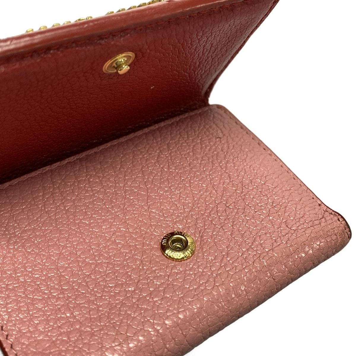 miumiu(ミュウミュウ) 3つ折り財布 マドラスラブ ピンク×レッド