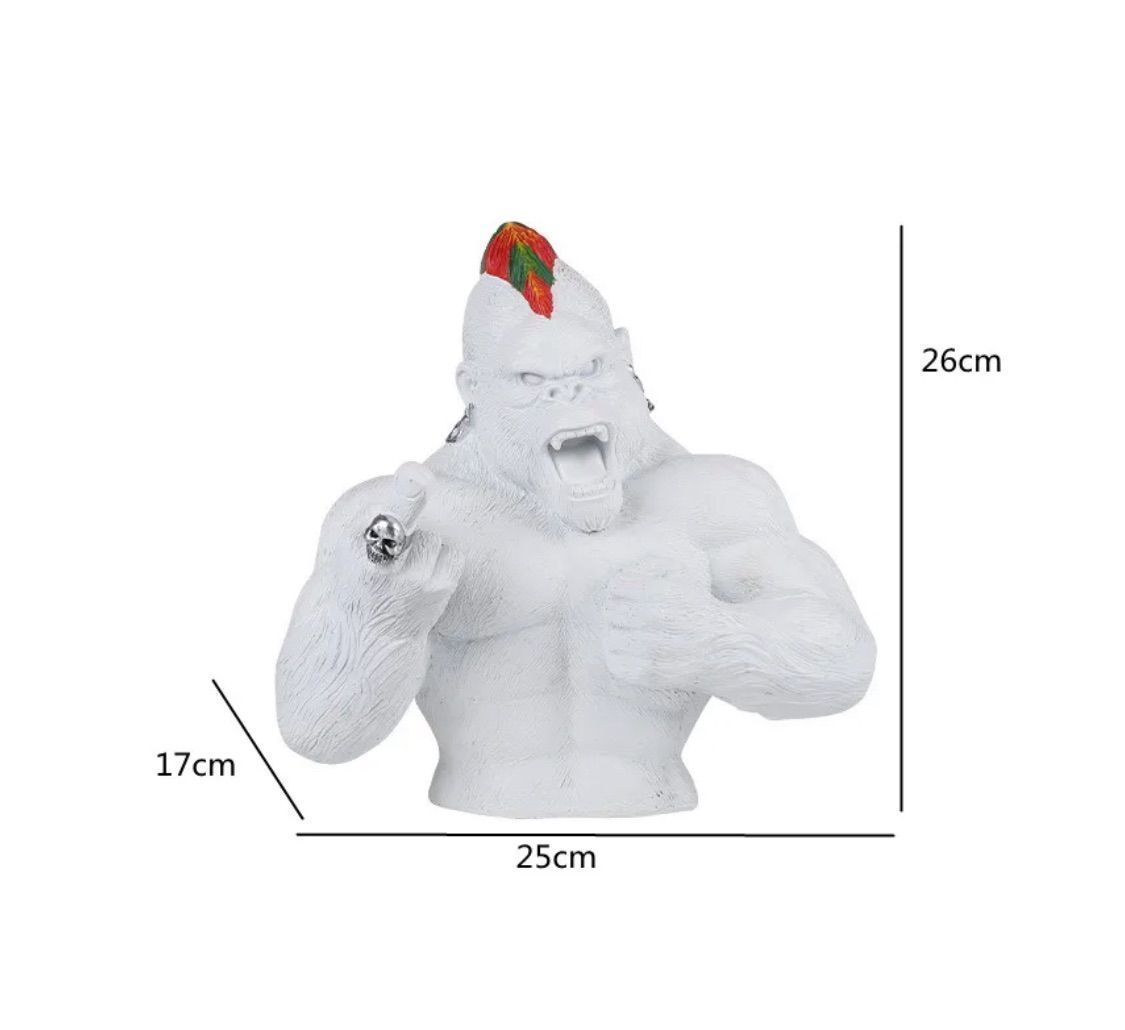 置物 オブジェ インテリア 激怒するキングコング 指立てゴリラ 吠える