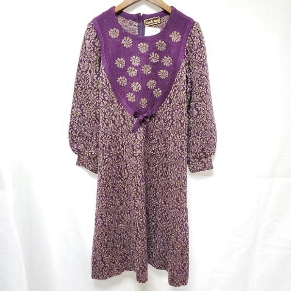 wnc サイトウトヨコ 斉藤都世子 ワンピース 紫 ニット リボン