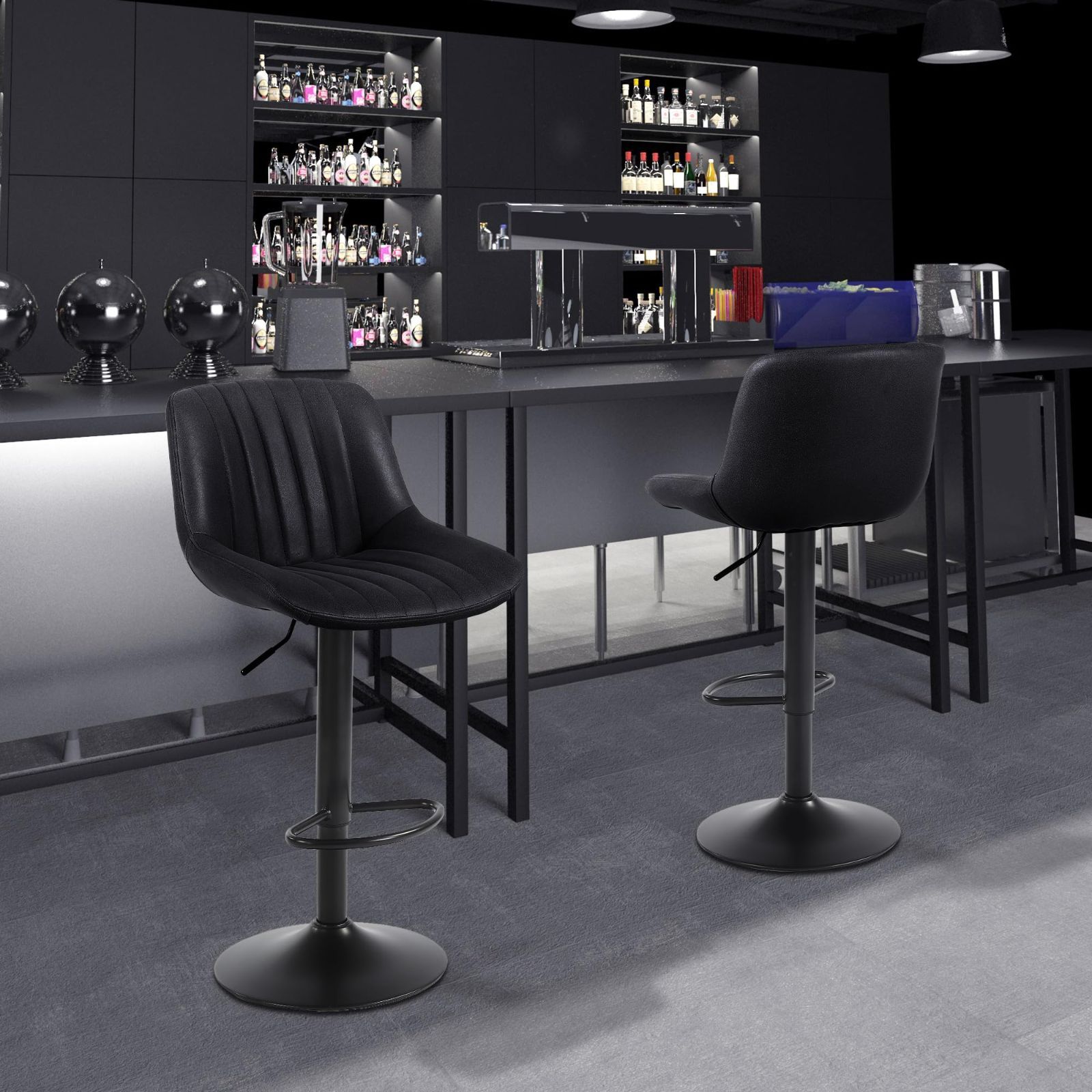 数量限定】カウンターチェア 2脚セット 背もたれ ハイチェア 調節可能