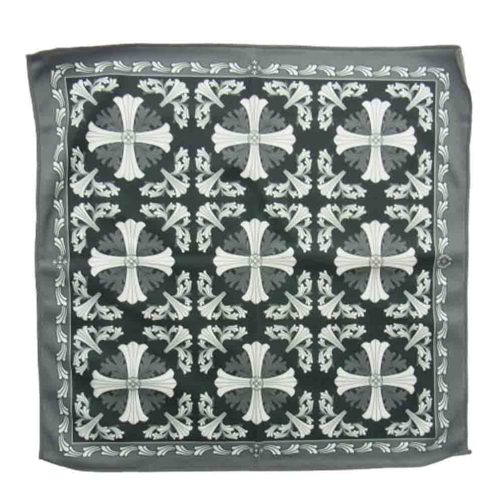 CHROME HEARTS クロムハーツ 原本無 CHプラス 総柄 アイウェアクロス メガネ拭き ダークグレー系