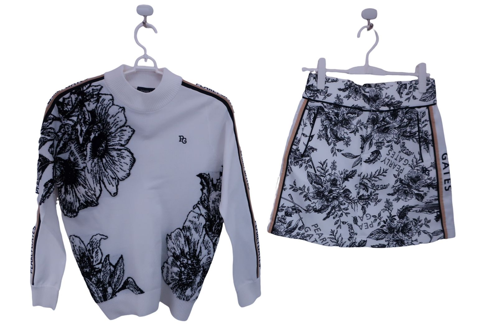 パーリーゲイツ パンツ 白×黒 グレンチェック メンズ 5(L