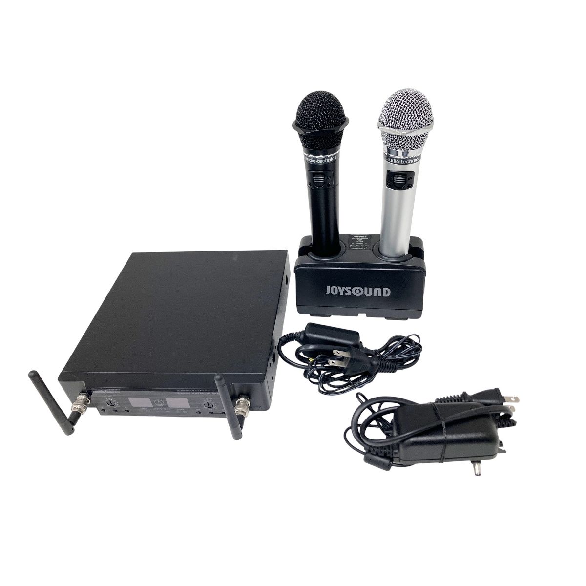 audio technica ATW-R76 ワイヤレスレシーバー ATW-T63 マイク2本 BC701 充電器 電波式 ワイヤレスマイク 良好 O10491216