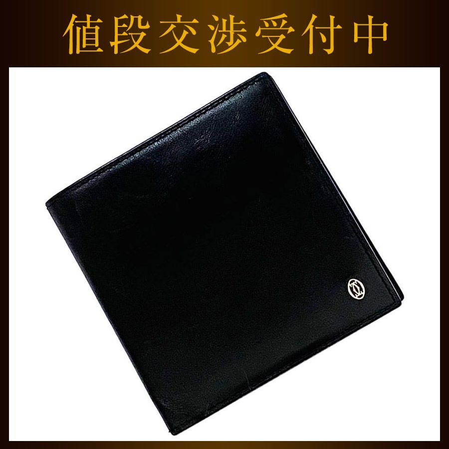 カルティエ 二つ折り 財布 ブラック パシャ 美品 レザー 中古 - メルカリ