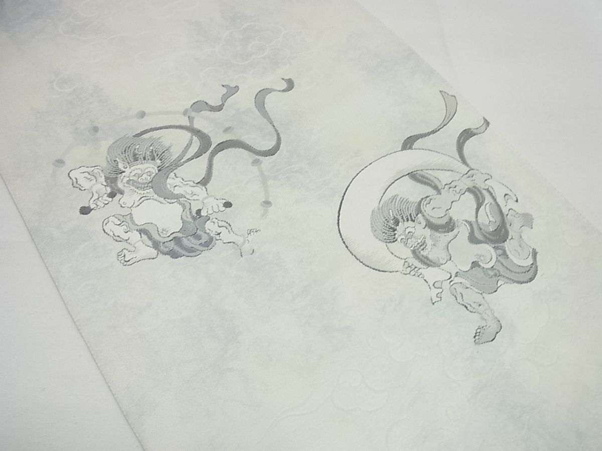 平和屋本店□極上 西陣 木野織物 菱屋善兵衛謹製 太鼓柄袋帯 風神雷神