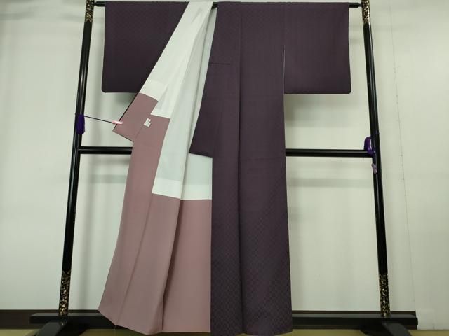 平和屋本店□極上 花織 紬 色無地 紫紺色 逸品 DZAA6037kh5 - メルカリ