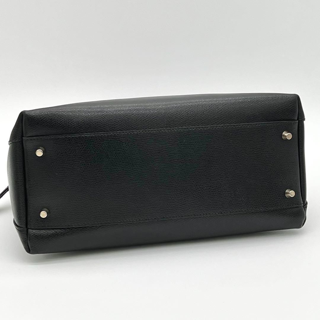 極美品】FURLA PIPER トップハンドル ハンドバッグ 2way 黒色