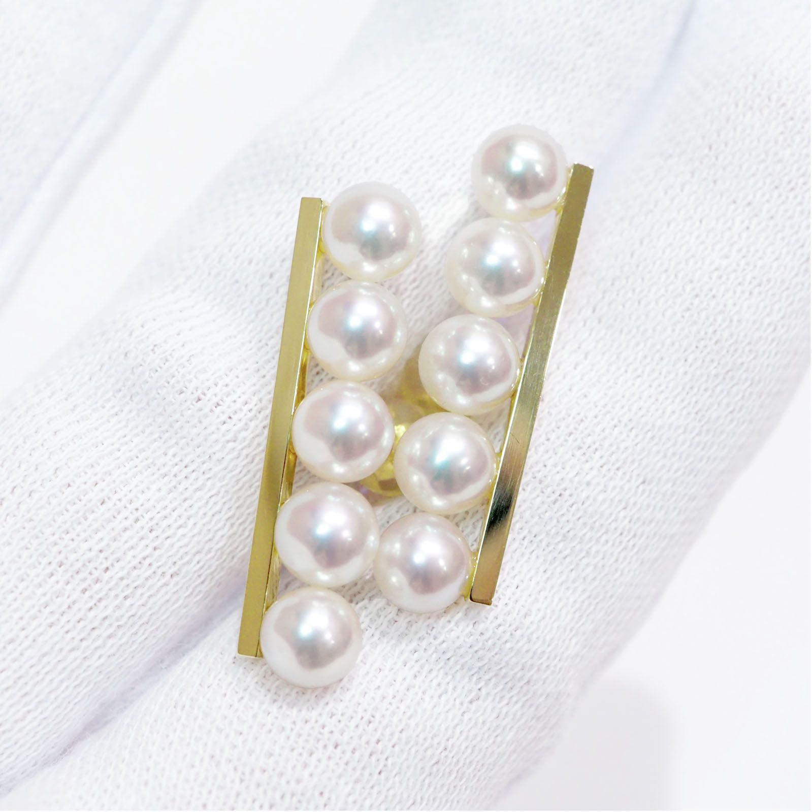 美品【TASAKI】K18YG バランス プラス　あこやパール　ピアス TASAKI ピアス バランス プラス K18YG ゴールド あこやパール