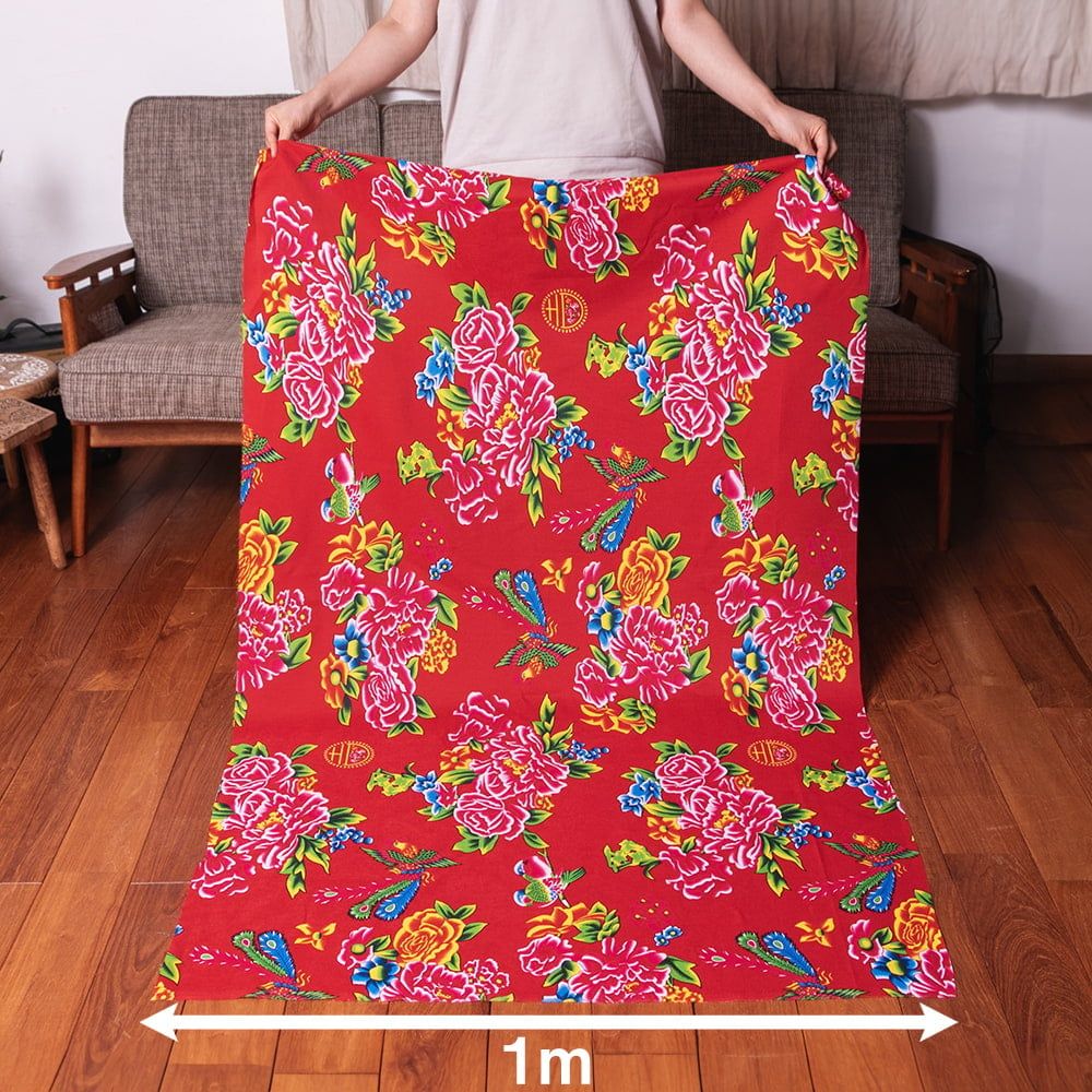 ◆【ヴィンテージ布・イタリア蚤の市購入】レトロフラワー柄ファブリック◆レア ◇【ヴィンテージ布・イタリア蚤の市購入】レトロフラワー柄