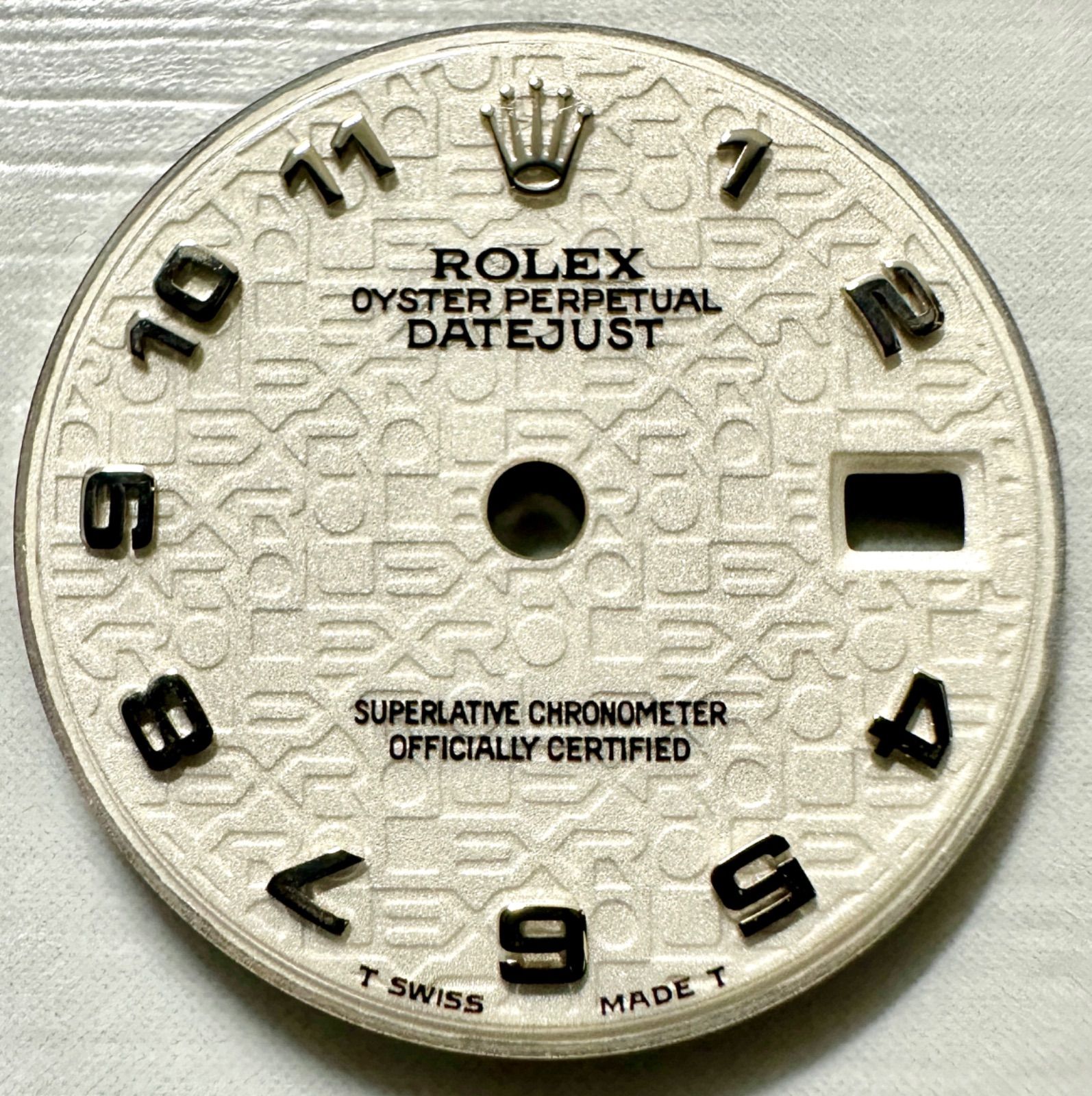 状態良好 純正パーツ ROLEX ロレックス デイトジャスト 白 コンピューター  文字盤 ダイヤル 69173 79173 69174 79174 文字盤径19.5mm レディース アラビア 時計