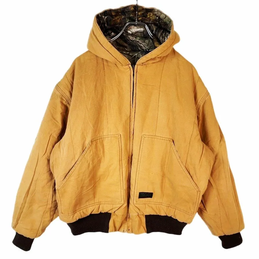 Walls リバーシブル 襟コーデュロイ リアルツリーカモ 中綿ジャケットS73 古着 90s USA製 Cabela's 「GORE-TEX」 リアルツリー カモ 迷彩