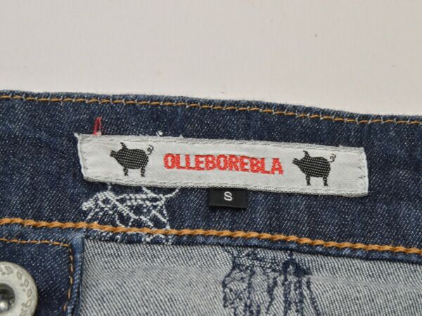 アルベロベロ ALBEROBELLO ぶたさん デニムパンツ 刺繍 Sサイズ