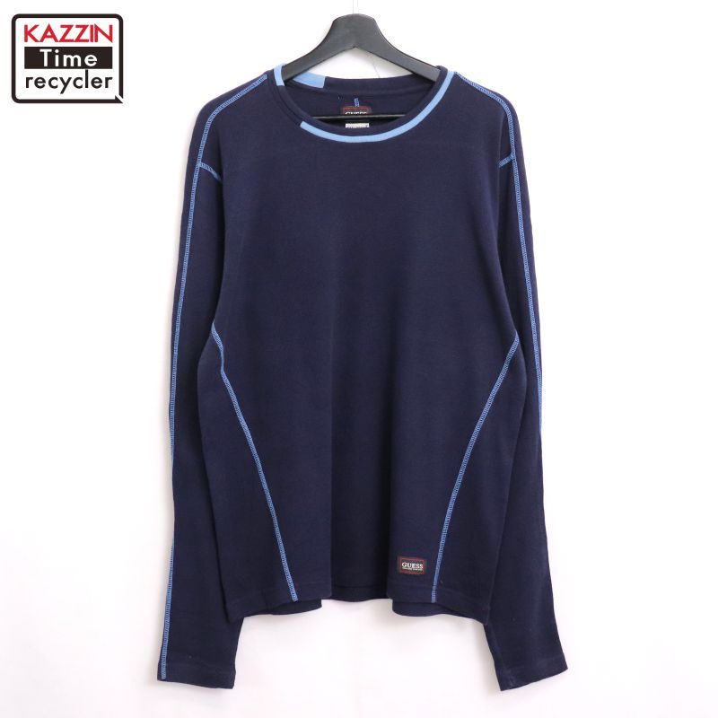 90s vintage Guess 無地 長袖Ｔシャツ メンズ 表記Lサイズ