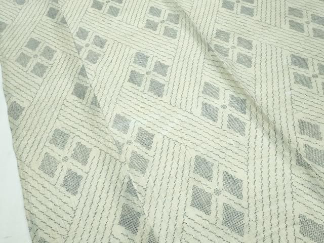 平和屋本店□超希少 夏物 重要無形文化財 本場宮古上布 白宮古 蒸栗色