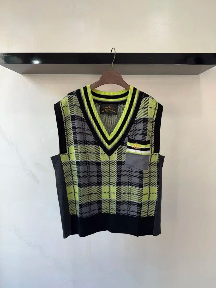 CHECKニット ベスト オーバーサイズ