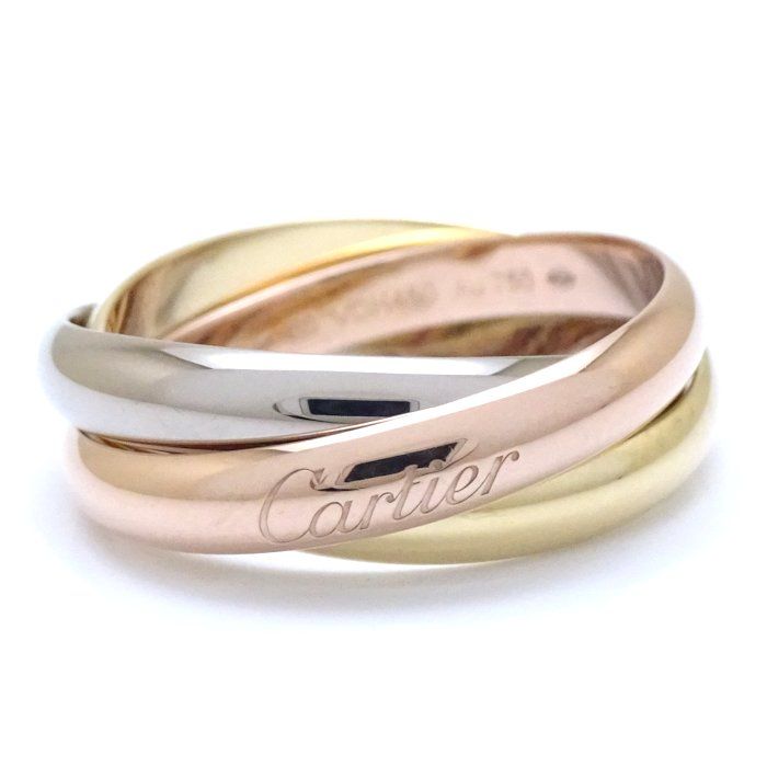 CARTIER カルティエ トリニティ リング 指輪 #60 19号 3連 K18スリー  