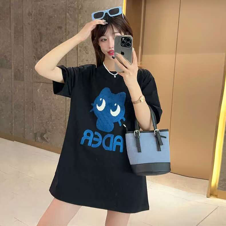 値下!!!新品 アーダーエラー ADERERROR Tシャツ 男女兼用半袖 韓国Tシャツ  ブラック