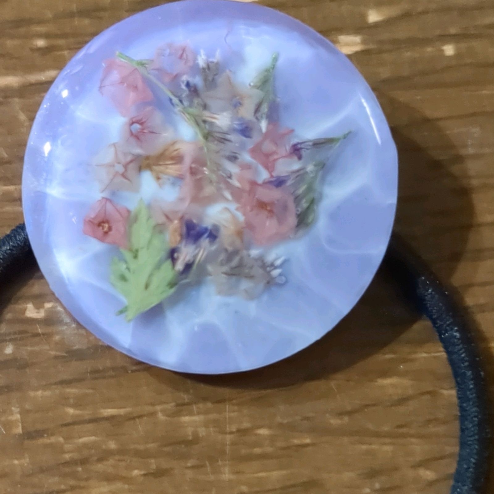 レジンヘアゴム 小花 パープル 淡色 春 バイカラー 【公式通販】