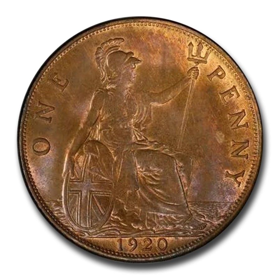 1920 Great Britain Penny George V MS-65 PCGS Brown