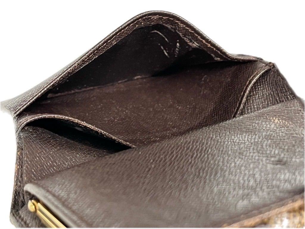 ▽LOUIS VUITTON ルイヴィトン ダミエ 二つ折り財布がま口 M61664