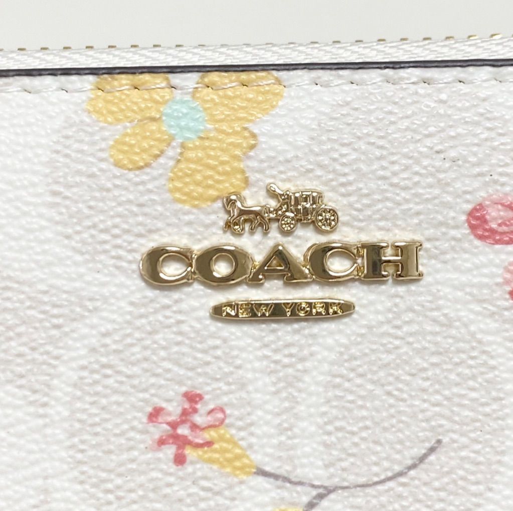 COACH 長財布 フローラル プリント C8695 チョークマルチ 新品-