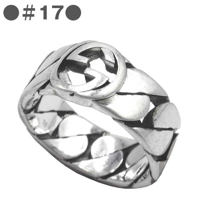 グッチ リング 指輪 GUCCI INTERLOCKING G アンティーク加工 シルバー925 SV925 661515 J8400 0728 17 レディース ユニセックス