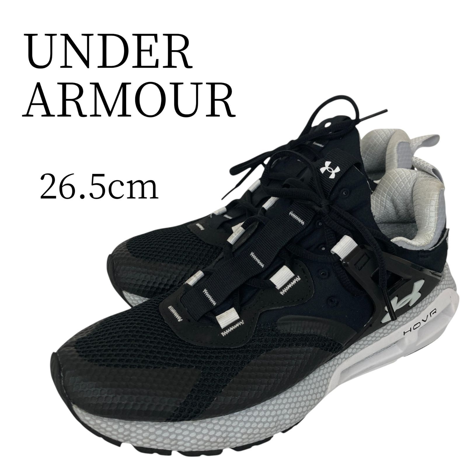 UNDER ARMOUR アンダーアーマー 白 黒 スニーカー 26.5cm - メルカリ
