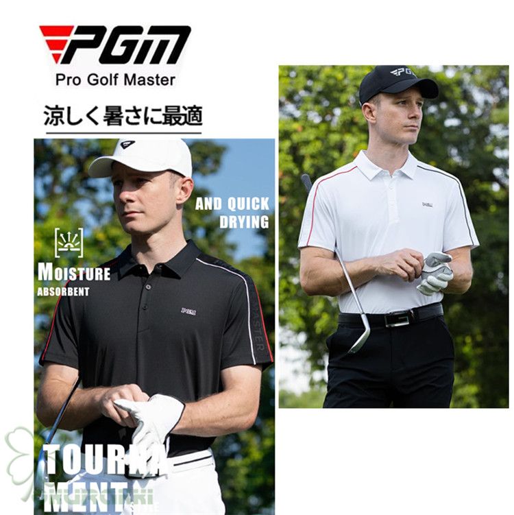ゴルフ 半袖ポロシャツ ゴルフウェア 通気速幹 ストレッチ シャツ メンズ ポロシャツ 春夏 モデル 2504gshirt13* -BLACK