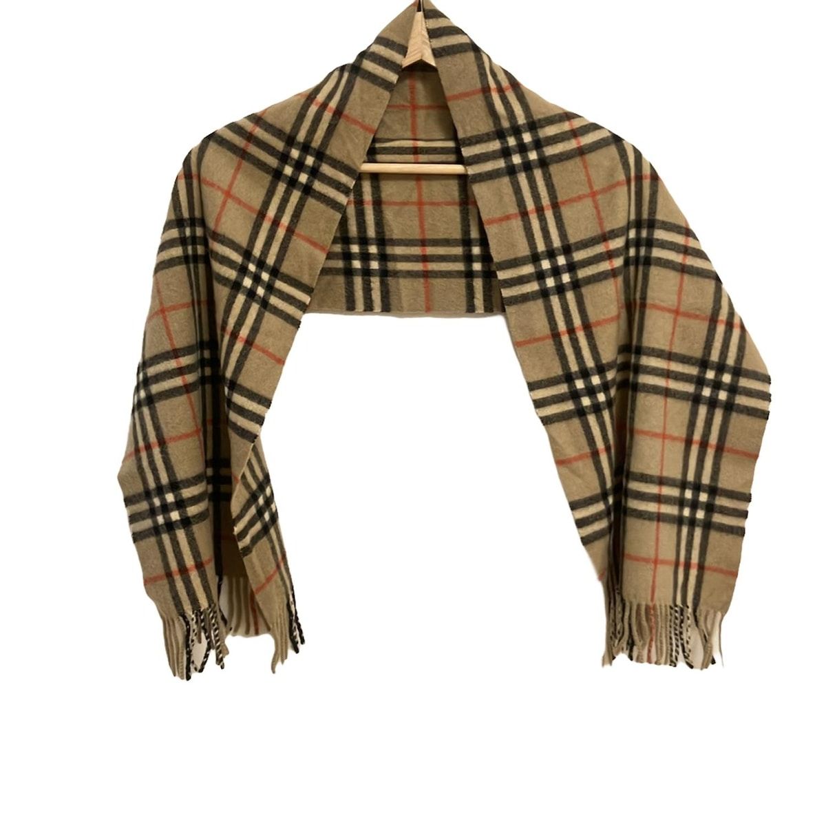 Burberry s バーバリーズ マフラー - ベージュ×黒×レッド チェック柄 カシミヤ