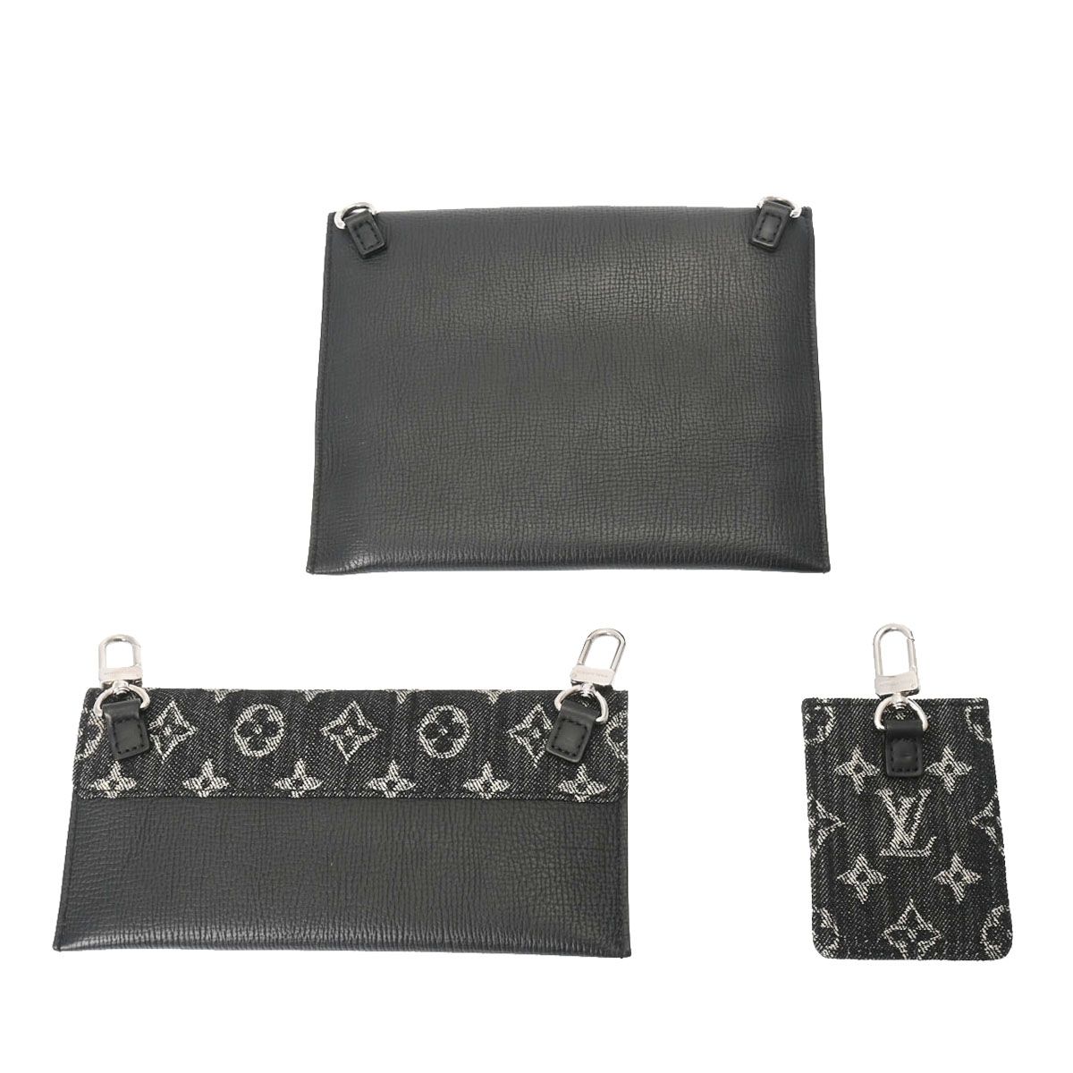 ルイヴィトン モノグラム トリオポーチ LV×NIGOコラボ 黒 M81013