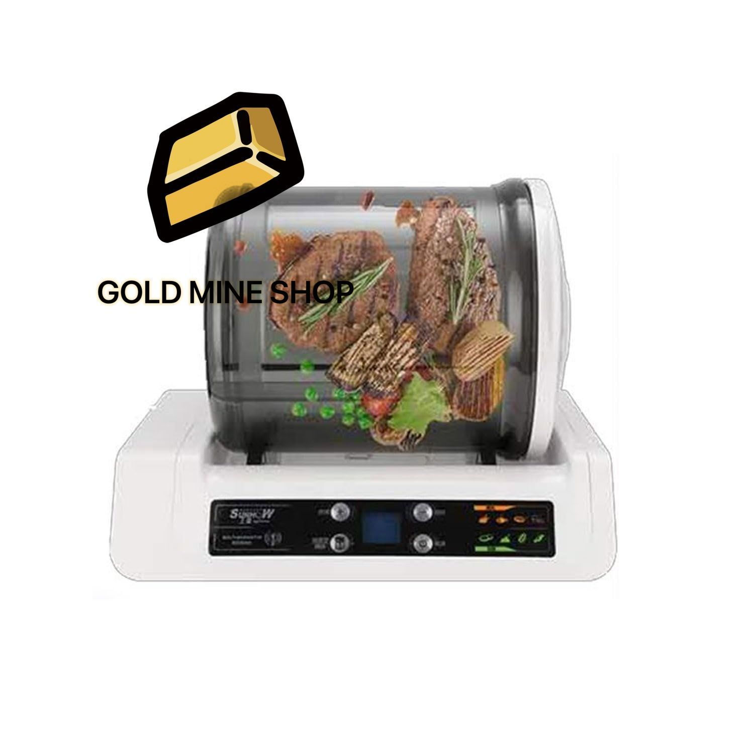 自動真空タンブラーマリネーター 5L商用電気食品酸洗い機 10時間タイマー付き 野菜 ハンバーガー肉 ベーコン 牛肉 鶏肉用の45KPA酸洗いバレル