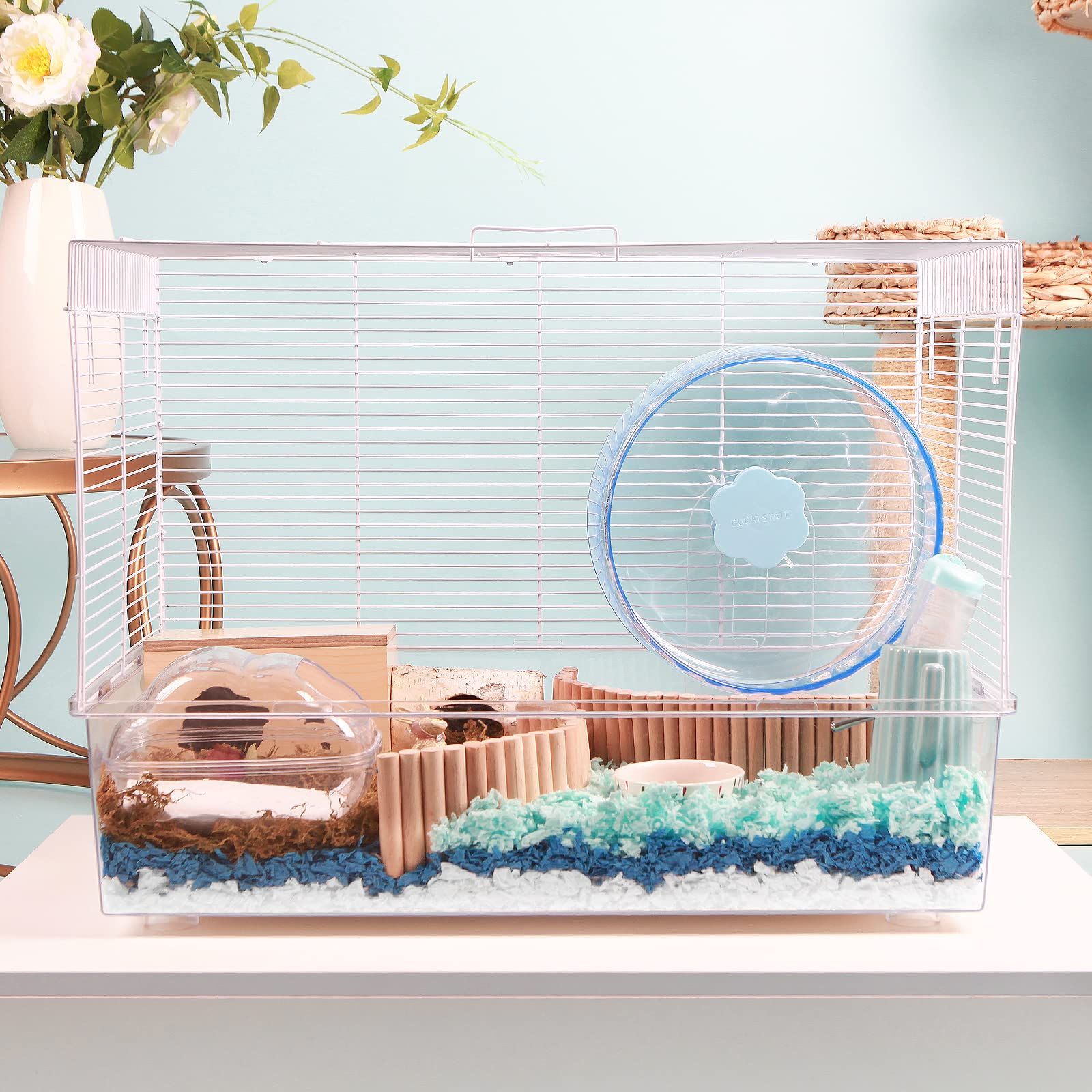 給水器 BUCATSTATE ハムスターケージ 620 クリアケージ 大型サイズ 飼育ケージ