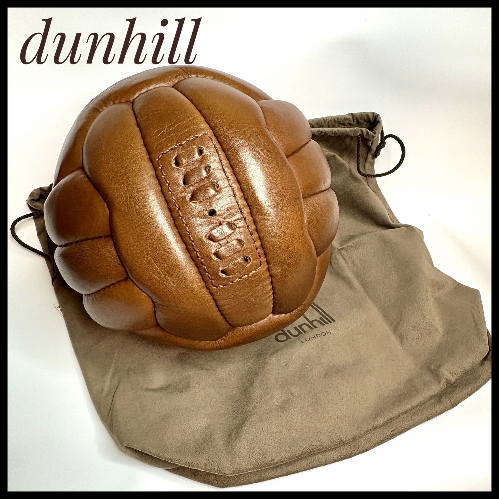 入手困難品 ダンヒル dunhill レザーボール ブラウン 茶色 サイン